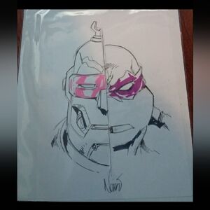 T.M.N.T. Krang/Donatello Original Sketch By Eddie Nunez Signed With COA